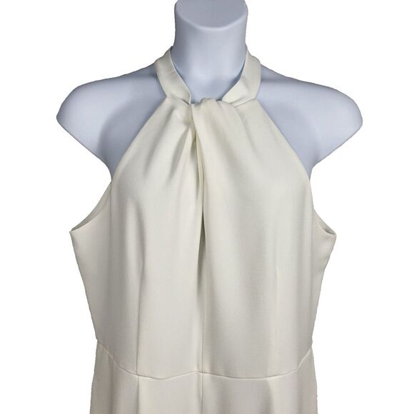 NEW Julia Jordan Size 16 Offwhite Jumpsuit Twist Halter Neck Sleeveless Wide Leg - Picture 7 of 14